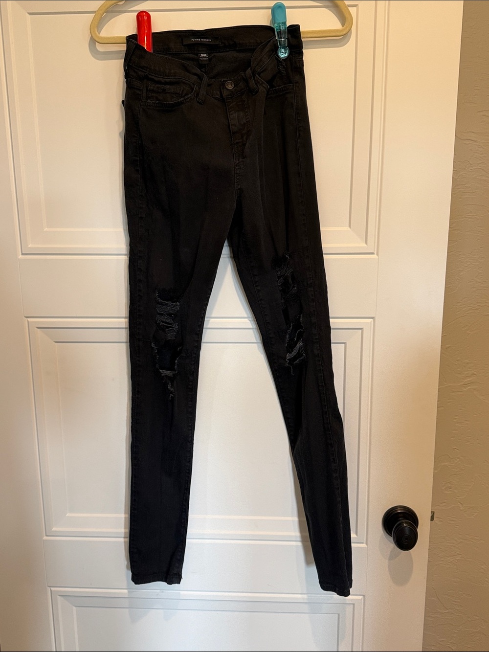 Flying Monkey Black Distressed Skinny Jeans